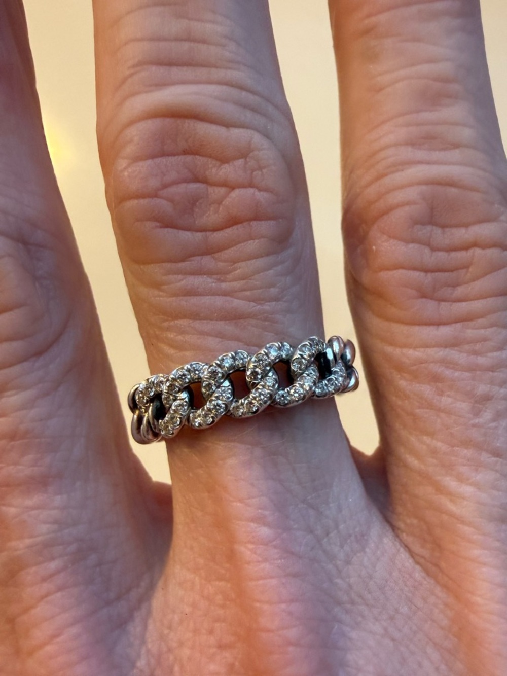 David Yurman Belmont Curb Ring with Pave Diamonds